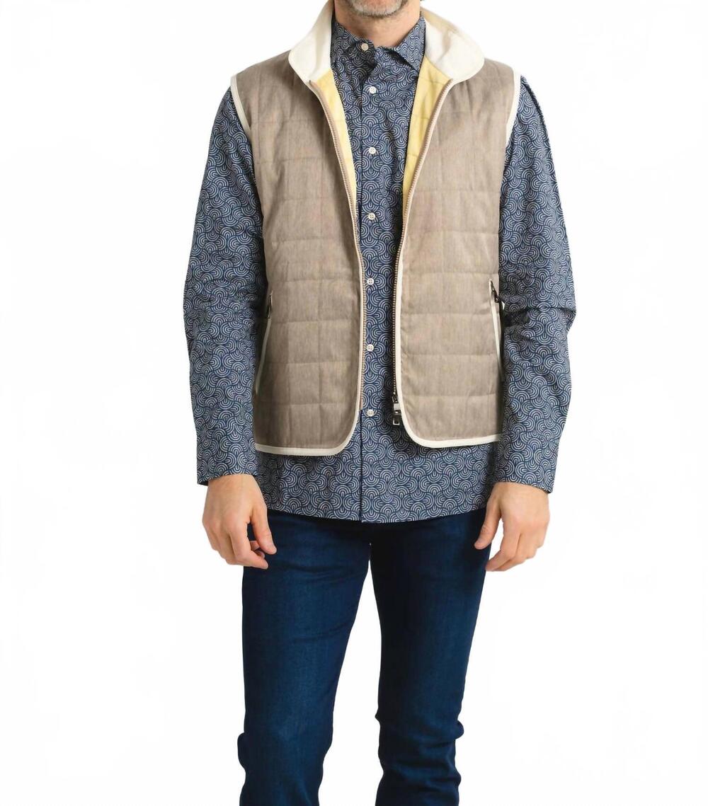 NEW LUCHIANO VISCONTI men's quilted vest in brown